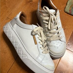 Tory Burch White Leather Sneakers